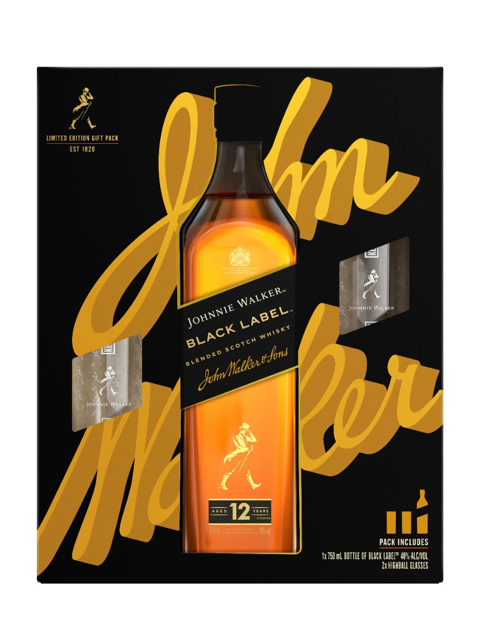 Copy of Johnnie Walker Black Label 12 YO + 2 glasses